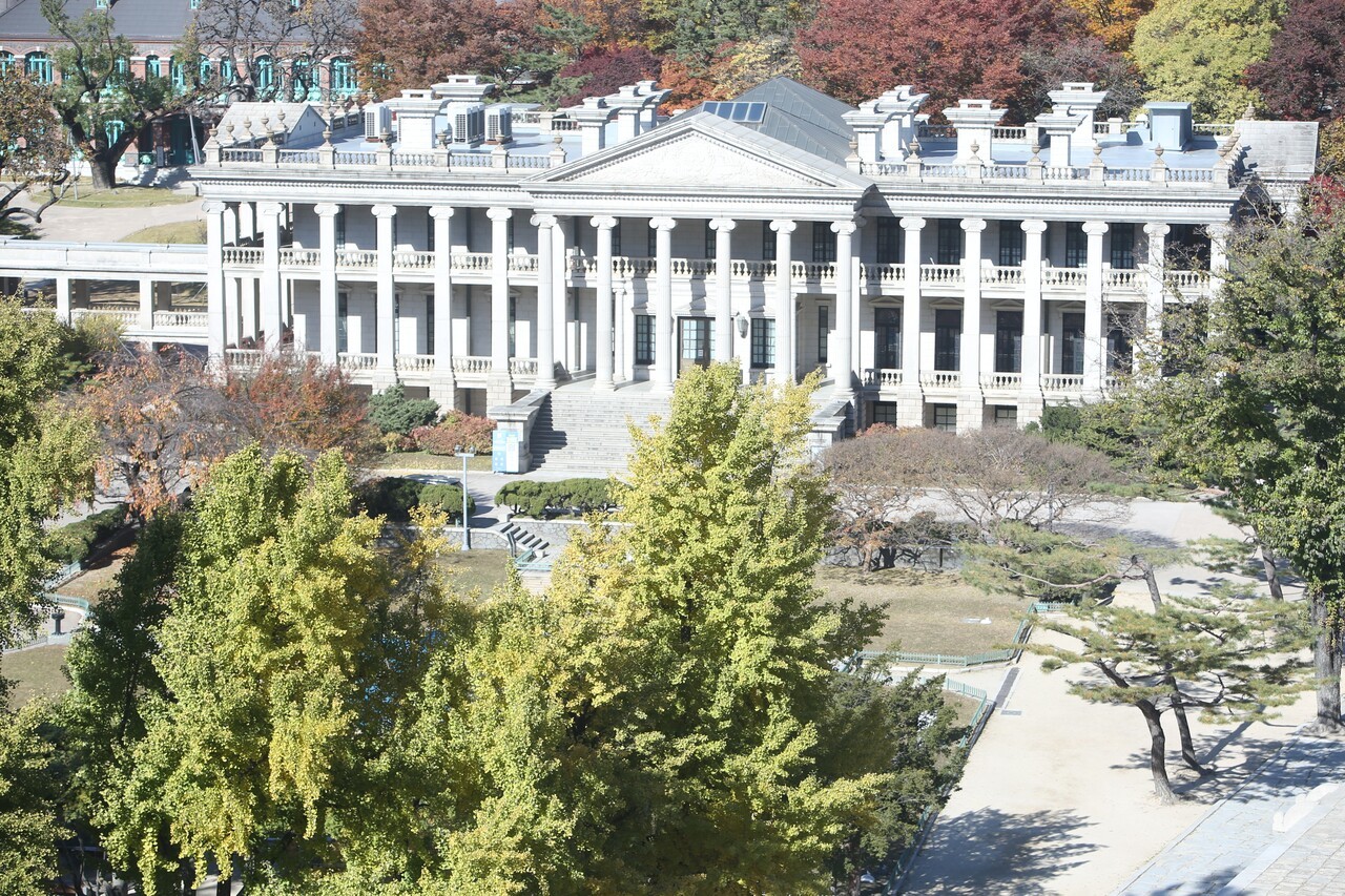 서울시의회 옥상공원에서 내려다본 고즈넉한 가을 덕수궁