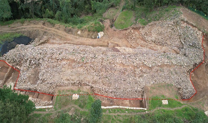 대구 팔거산성 초축 체성 내벽 전경(북→남) /사진=국가유산청  제공